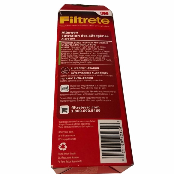 3M Filtrete Bissell Vacuum Air Filter for Allergen Set of 2 Bissell 10 & 16 - Picture 2 of 2